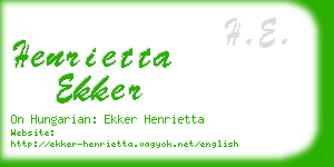 henrietta ekker business card